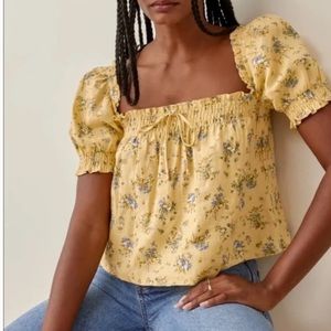 NWT REFORMATION Brinley Linen FLORAL Top